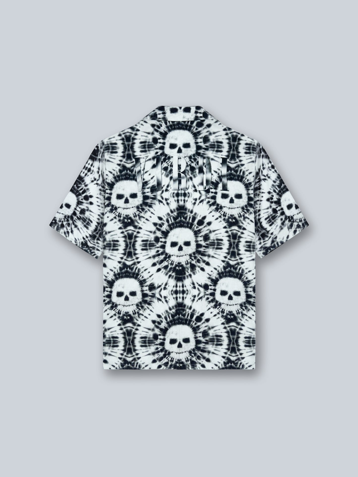TIE DYE SKULL BOWLING SHIRT