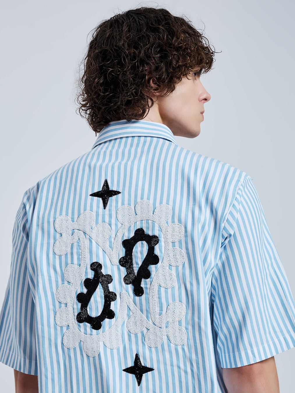 BEADS PAISLEY STRIPE SHIRT