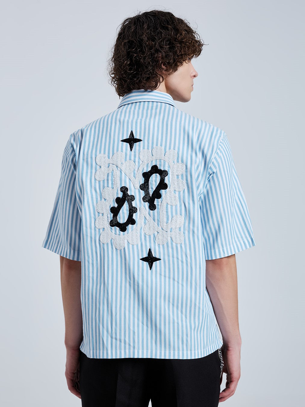 BEADS PAISLEY STRIPE SHIRT