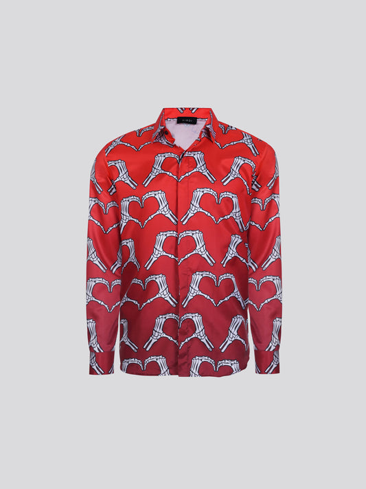 ALLOVER SKEL HEARTS SHIRT