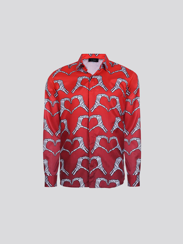 ALLOVER SKEL HEARTS SHIRT