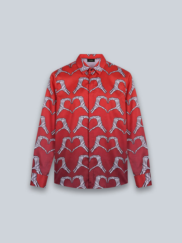 ALLOVER SKEL HEARTS SHIRT
