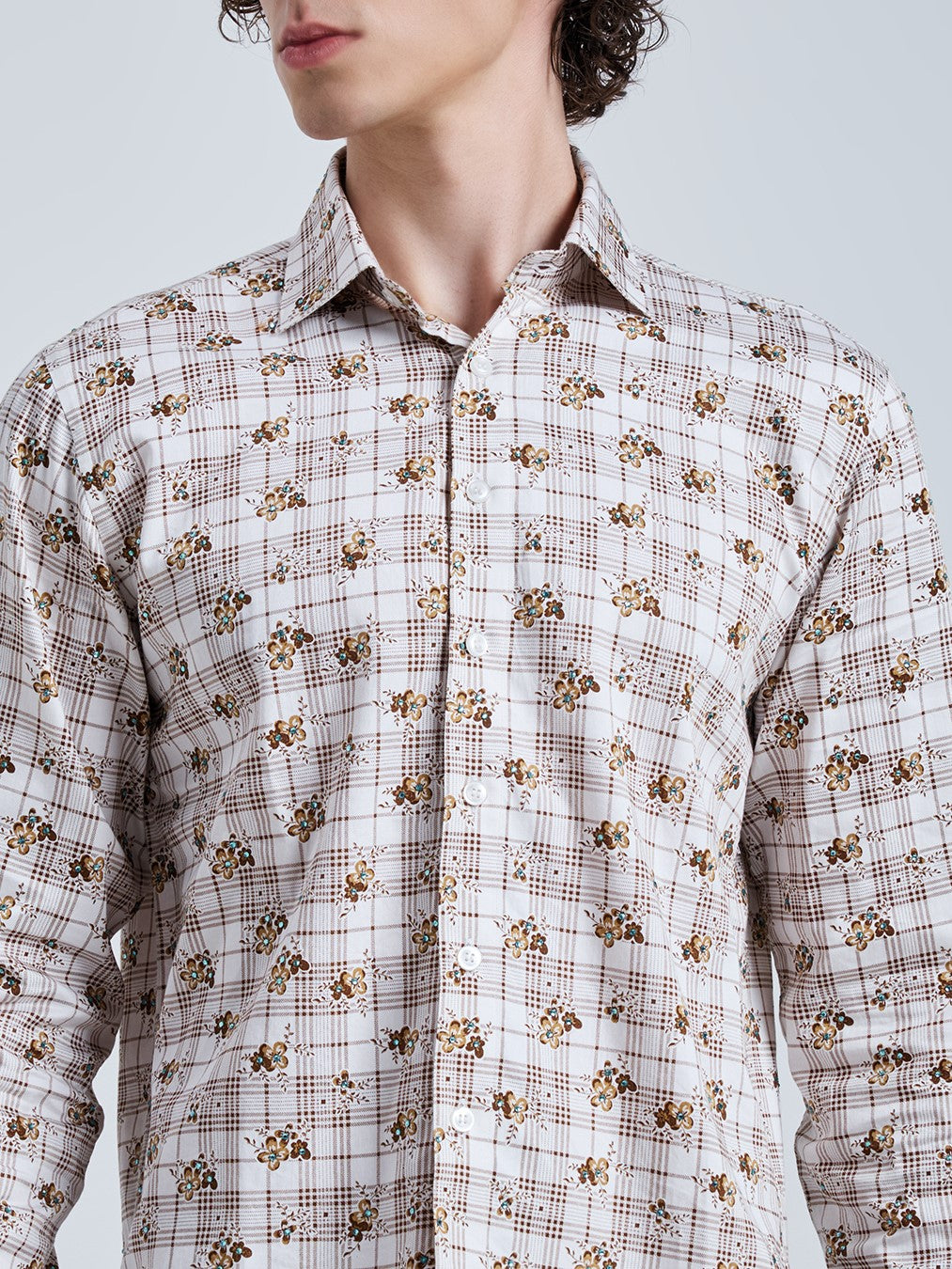 CYSTAL PLAID CROPPED SHIRT